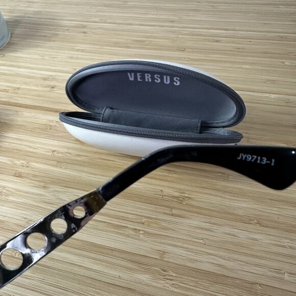 Versus Sunglasses Clear Silver Black Lens Sport Mens Case Taiwan Y2K‎ Tech Metal - Picture 5 of 10